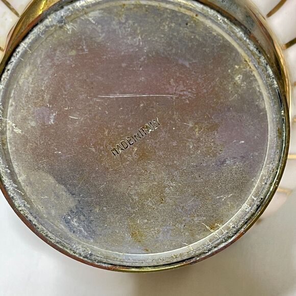 Vintage Salt Shaker And Pepper Grinder Set Porcelain and Brass Made In Italy - Picture 9 of 16